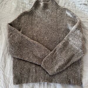 Micaela Greg Soft Funnel Neck Sweater in Charcoal